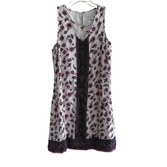 Maurices Floral Dress Shift Knee Length Sleeveless V-neck M - Picture 1 of 12